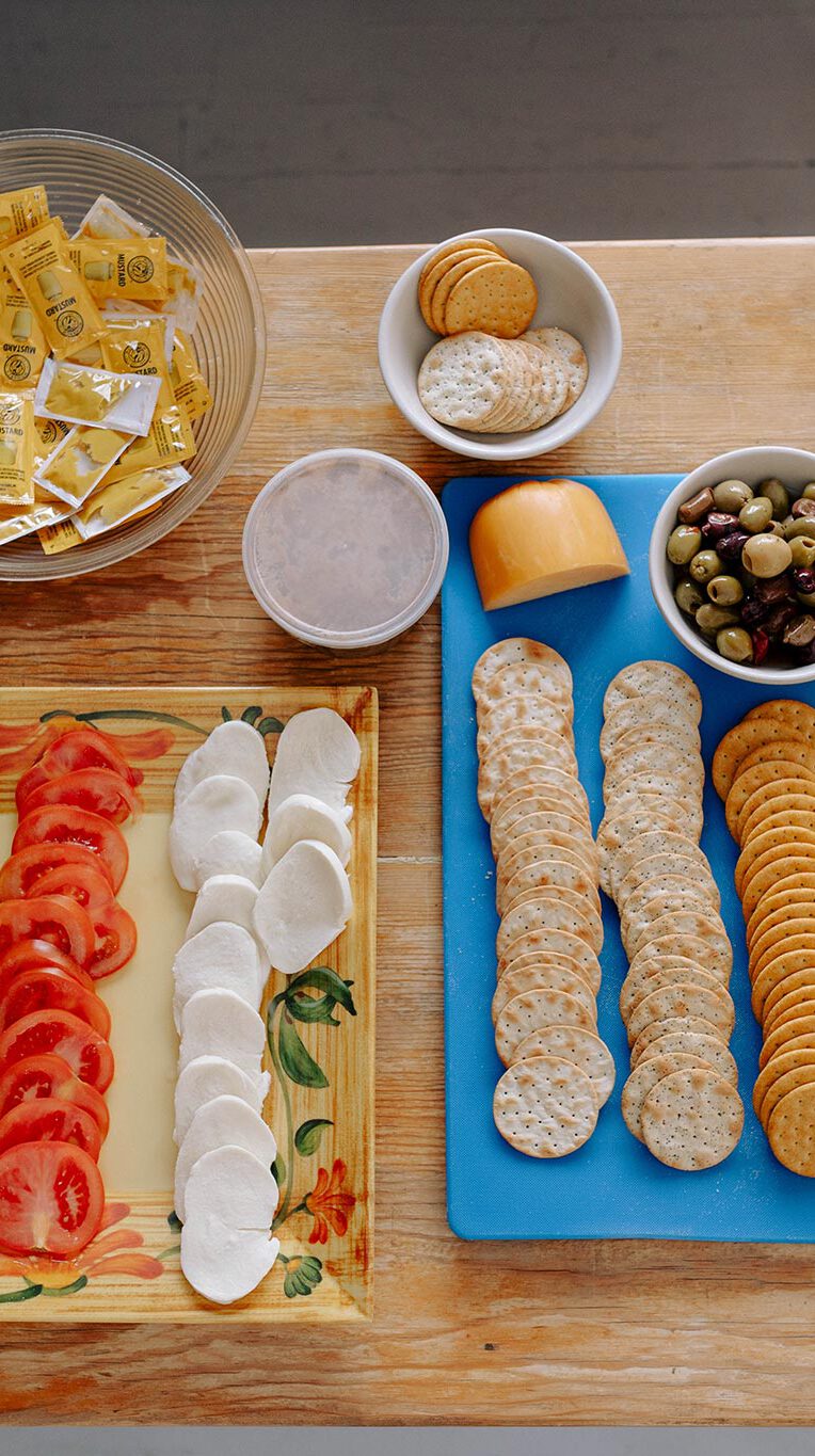 A breakfast charcuterie table