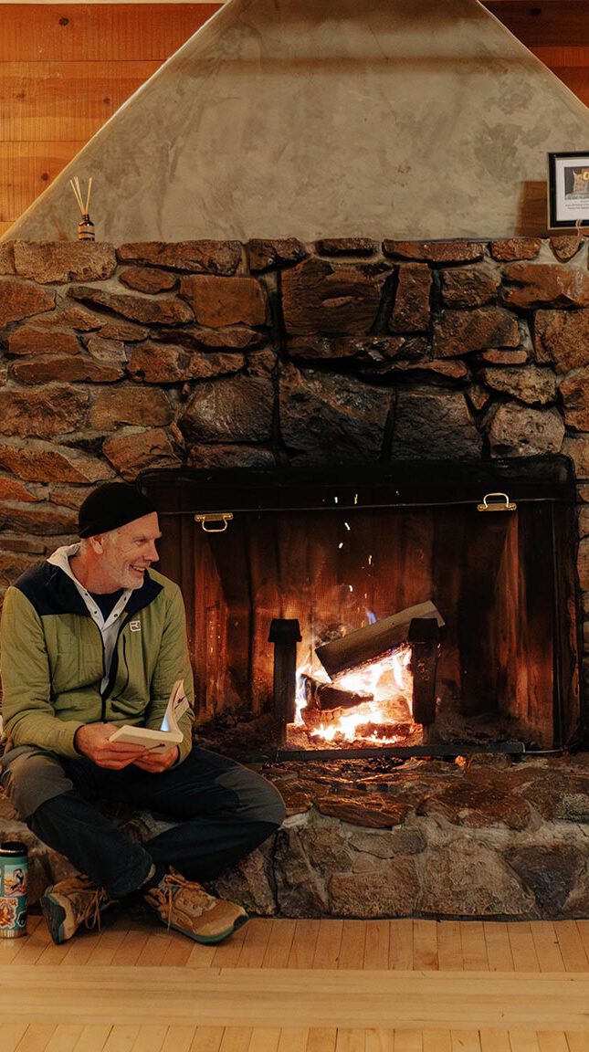 Guests lounging in the living room area